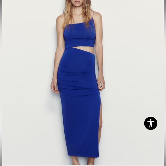 ZARA CUT OUT ASYMMETRICAL DRESS - Picture 1 of 3